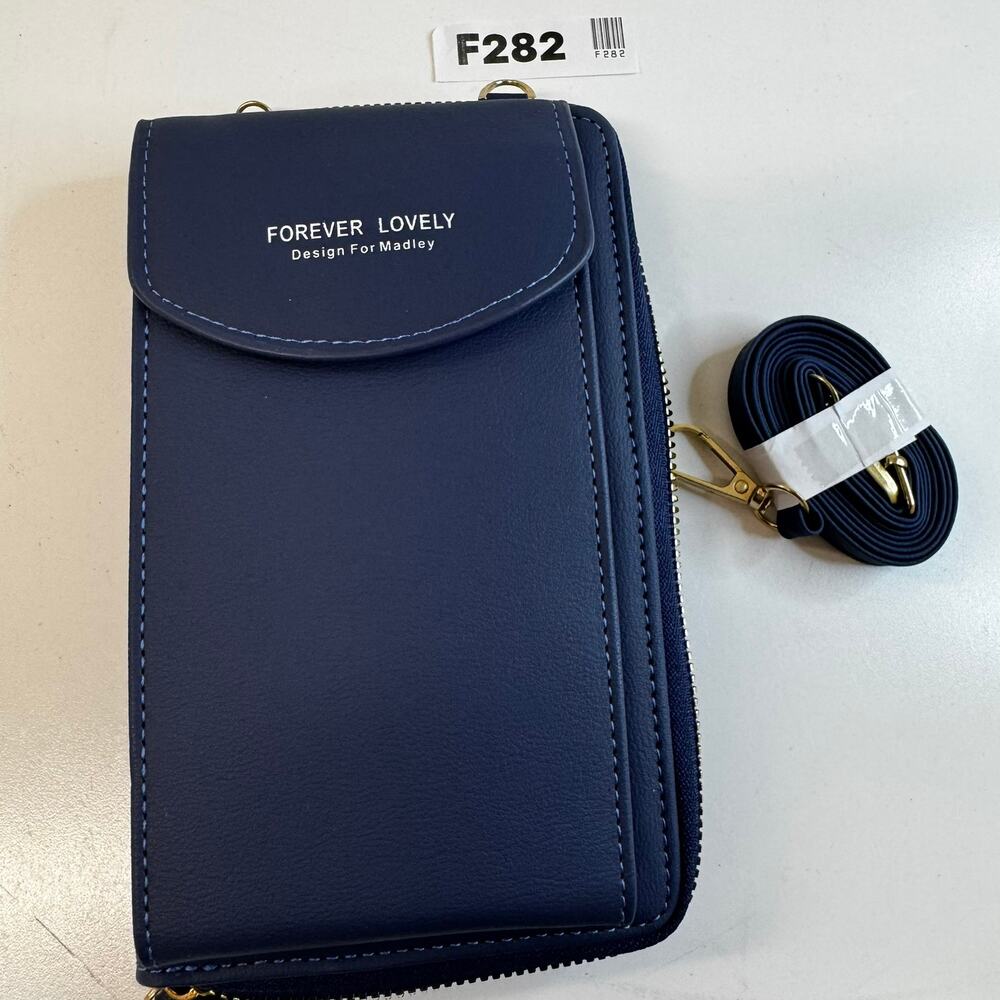 NEW Forever Lovely Navy Faux Leather Wallet with Detachable Crossbody Strap